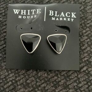 White House Black Market Black Silver Tri Stud Earrings